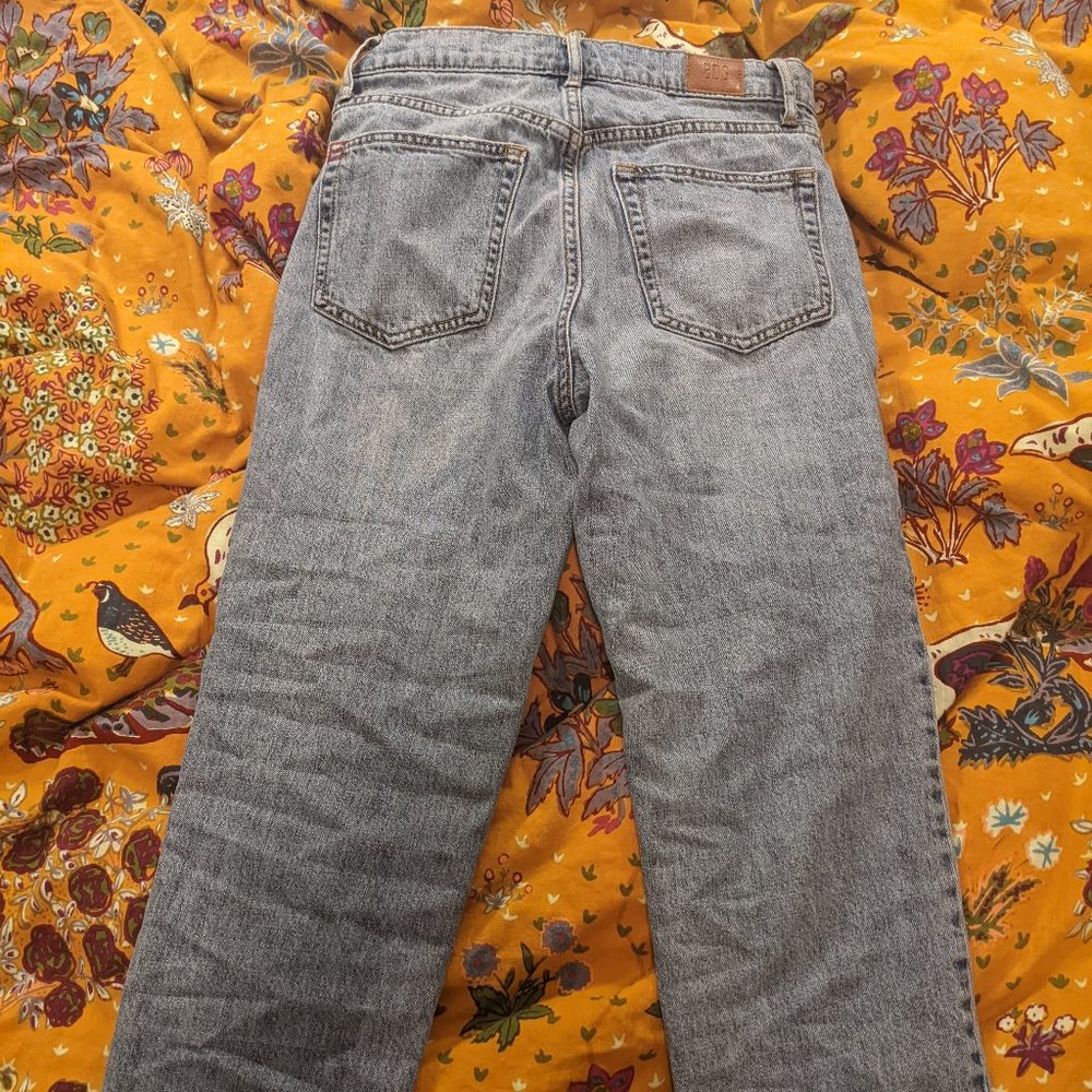 BDG Urban Outfitters High Waisted Slim Straight Light Raw Hem 90s Denim Jeans 27 - Picture 3 of 4